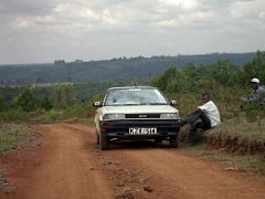 01C Taking A Break On The Drive To Sirimon Gate To Trek Mount Kenya October 2000